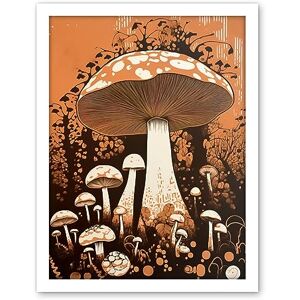 Artery8 Vintage Mushroom Red Cap Fungi Pastel Orange Brown Earthy Aesthetic Kitchen Artwork Framed Wall Art Print 18X24 Inch Artery8 Vintage Mushroom Red Cap Fungi Pastel Orange Brown Earthy Aesthetic Kitchen Artwork Framed Wall Art Print 18X24 Inch
