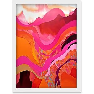 Artery8 The Pink Mountains Abstract Oil Painting Bright Vibrant Pink Orange Alps Landscape Artwork Framed Wall Art Print A4 Artery8 The Pink Mountains Abstract Oil Painting Bright Vibrant Pink Orange Alps Landscape Artwork Framed Wall Art Print A4
