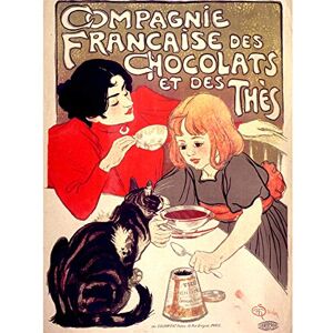 Fine Art Prints Steinlen Company Kunstdruck auf Leinwand, Motiv: Französische Schokoladen-Katze, groß Fine Art Prints Steinlen Company Kunstdruck auf Leinwand, Motiv: Französische Schokoladen-Katze, groß