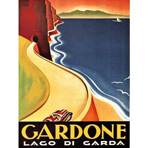Wee Blue Coo Travel Gardone Lake Garda Italy Vintage Art Print Poster Wall Decor 12X16 Inch Wee Blue Coo Travel Gardone Lake Garda Italy Vintage Art Print Poster Wall Decor 12X16 Inch