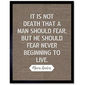 Artery8 Dictionary Inspiring Quote Marcus Aurelius Death Beginning to Live Art Print Framed Poster Wall Decor 12x16 inch Artery8 Dictionary Inspiring Quote Marcus Aurelius Death Beginning to Live Art Print Framed Poster Wall Decor 12x16 inch