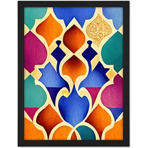 Doppelganger33 LTD Islamic Arabesque Beautiful Colourful Pattern Artwork Framed Wall Art Print 18X24 Inch Doppelganger33 LTD Islamic Arabesque Beautiful Colourful Pattern Artwork Framed Wall Art Print 18X24 Inch