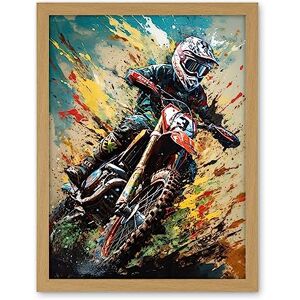 Artery8 Motocross Race Sport Driver Action Shot Painting Artwork Framed Wall Art Print 18X24 Inch Artery8 Motocross Race Sport Driver Action Shot Painting Artwork Framed Wall Art Print 18X24 Inch