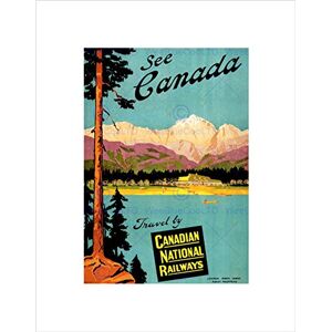 Wee Blue Coo Travel Canada Rail Train Lake Mountain Scenic Tree Pine Wall Art Print Wee Blue Coo Travel Canada Rail Train Lake Mountain Scenic Tree Pine Wall Art Print