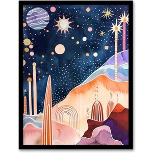 Artery8 Mid Century Modern Abstract Boho Space Landscape Living Room Artwork Framed Wall Art Print A4 Artery8 Mid Century Modern Abstract Boho Space Landscape Living Room Artwork Framed Wall Art Print A4