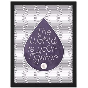 Wee Blue Coo World Is Your Oyster Pattern Pearl Artwork Framed Wall Art Print 18X24 Inch Wee Blue Coo World Is Your Oyster Pattern Pearl Artwork Framed Wall Art Print 18X24 Inch