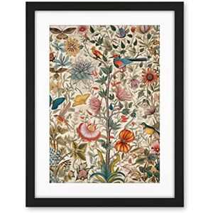 Artery8 Butterflies And Flower Plants Pattern Folk Art Watercolour Painting Artwork Framed Wall Art Print 18X24 Inch Artery8 Butterflies And Flower Plants Pattern Folk Art Watercolour Painting Artwork Framed Wall Art Print 18X24 Inch