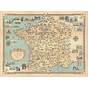 Artery8 Map Ernest Dudley Chase 1935 France Landmarks Unframed Wall Art Print Poster Home Decor Premium Artery8 Map Ernest Dudley Chase 1935 France Landmarks Unframed Wall Art Print Poster Home Decor Premium