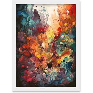 Artery8 Abstract Coral Reef Organic Shapes Modern Rainbow Acrylic Colour Painting Artwork Framed Wall Art Print A4 Artery8 Abstract Coral Reef Organic Shapes Modern Rainbow Acrylic Colour Painting Artwork Framed Wall Art Print A4