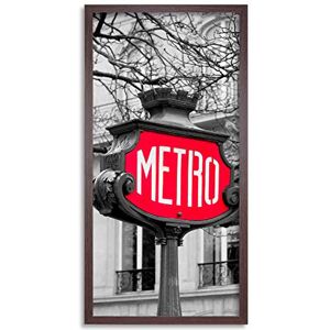 Wee Blue Coo Red Metro Sign Paris Long Panel Framed Wall Art Print Wee Blue Coo Red Metro Sign Paris Long Panel Framed Wall Art Print