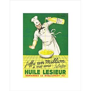 Wee Blue Coo Advert Lesieur Salad Oil Chef Food Bottle France Wall Art Print Wee Blue Coo Advert Lesieur Salad Oil Chef Food Bottle France Wall Art Print