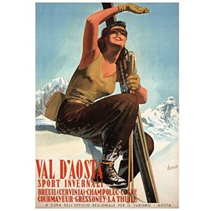 Wee Blue Coo Travel Tourism Aosta Skiing Italy Winter Sport Vintage Wall Art Print Wee Blue Coo Travel Tourism Aosta Skiing Italy Winter Sport Vintage Wall Art Print