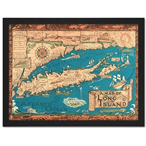 Fine Art Prints Smith 1933 Pictorial Map Long Island Ny History Artwork Framed Wall Art Print 18X24 Inch Fine Art Prints Smith 1933 Pictorial Map Long Island Ny History Artwork Framed Wall Art Print 18X24 Inch