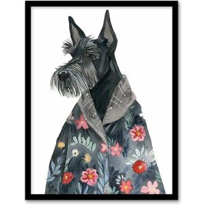 Artery8 Dog Lover Scottish Terrier With Floral Kimono Living Room Artwork Framed Wall Art Print A4 Artery8 Dog Lover Scottish Terrier With Floral Kimono Living Room Artwork Framed Wall Art Print A4