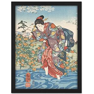 Artery8 Kuniyoshi Ide Tama River Yamashiro Province Artwork Framed Wall Art Print 18X24 Inch Artery8 Kuniyoshi Ide Tama River Yamashiro Province Artwork Framed Wall Art Print 18X24 Inch