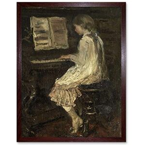 Artery8 Jacob Maris Girl At The Piano Painting Art Print Framed Poster Wall Decor 12x16 inch Artery8 Jacob Maris Girl At The Piano Painting Art Print Framed Poster Wall Decor 12x16 inch