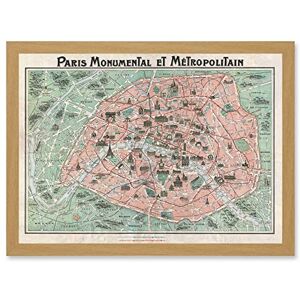 Wee Blue Coo Robelin Paris Metropolitan Monument Map France Artwork Framed Wall Art Print A4 Wee Blue Coo Robelin Paris Metropolitan Monument Map France Artwork Framed Wall Art Print A4