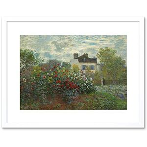 Wee Blue Coo Claude Monet French Artist Argenteuil Corner Garden Dahlia Framed Wall Art Print Wee Blue Coo Claude Monet French Artist Argenteuil Corner Garden Dahlia Framed Wall Art Print