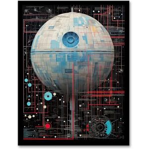 Artery8 Dark Side Engineering Death Star Schematic Diagram Science Fiction Technology Design Artwork Framed Wall Art Print A4 Artery8 Dark Side Engineering Death Star Schematic Diagram Science Fiction Technology Design Artwork Framed Wall Art Print A4