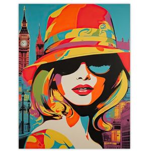 Artery8 1960s London Chic Retro Neon Orange Blue Woman Portrait With Big Ben Vibrant Bold Bright Colourful Painting Large Wall Art Poster Print Thick Paper 18X24 Inch Artery8 1960s London Chic Retro Neon Orange Blue Woman Portrait With Big Ben Vibrant Bold Bright Colourful Painting Large Wall Art Poster Print Thick Paper 18X24 Inch