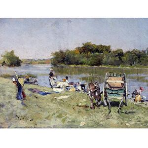 Artery8 Giovanni Boldini Washerwomen 1874 Painting Unframed Wall Art Print Poster Home Decor Premium Artery8 Giovanni Boldini Washerwomen 1874 Painting Unframed Wall Art Print Poster Home Decor Premium