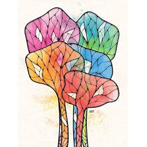 Artery8 Abstract Patterned Alien Flower Illustration Painting Art Print Canvas Premium Wall Decor Poster Mural Artery8 Abstract Patterned Alien Flower Illustration Painting Art Print Canvas Premium Wall Decor Poster Mural