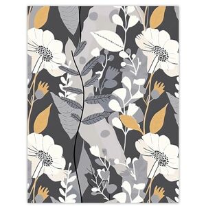 Artery8 Grey Orange Wildflower Design Floral Pattern Living Room Extra Large XL Wall Art Poster Print Artery8 Grey Orange Wildflower Design Floral Pattern Living Room Extra Large XL Wall Art Poster Print