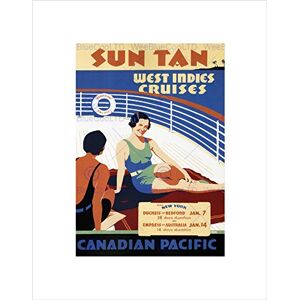 Wee Blue Coo TRAVEL CANADIAN PACIFIC SUN TAN WEST INDIES CRUISE CANADA FRAMED PRINT B12X1530 Wee Blue Coo TRAVEL CANADIAN PACIFIC SUN TAN WEST INDIES CRUISE CANADA FRAMED PRINT B12X1530