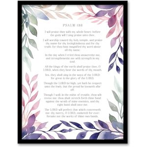 Artery8 Psalm 138 I Will Praise Thee Old Testament Jesus Christ Christian Bible Faith God Quote Revelations Flowers Artwork Artwork Framed Wall Art Print 18X24 Inch Artery8 Psalm 138 I Will Praise Thee Old Testament Jesus Christ Christian Bible Faith God Quote Revelations Flowers Artwork Artwork Framed Wall Art Print 18X24 Inch