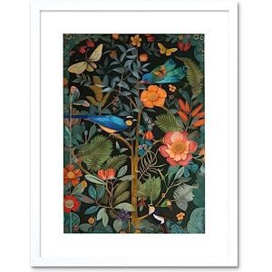 Artery8 Birds and Butterflies Modern Flower Art Nouveau Artwork Framed Wall Art Print 12X16 Inch Artery8 Birds and Butterflies Modern Flower Art Nouveau Artwork Framed Wall Art Print 12X16 Inch