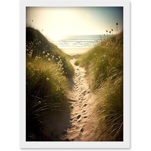 Artery8 Summer Beach Path Photograph Bright Sunny Sandy Coastal Landscape Seascape Artwork Framed Wall Art Print A4 Artery8 Summer Beach Path Photograph Bright Sunny Sandy Coastal Landscape Seascape Artwork Framed Wall Art Print A4