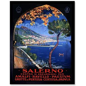 Wee Blue Coo Travel Tourism Salerno Mediterranean Italy Vintage Advertising Art Print Framed Poster Wall Decor 12X16 Inch Wee Blue Coo Travel Tourism Salerno Mediterranean Italy Vintage Advertising Art Print Framed Poster Wall Decor 12X16 Inch