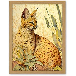 Artery8 Serval Cat in Nature Detailed Watercolour and Ink Bright Illustration Artwork Framed Wall Art Print 18X24 Inch Artery8 Serval Cat in Nature Detailed Watercolour and Ink Bright Illustration Artwork Framed Wall Art Print 18X24 Inch