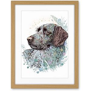 Artery8 German Wirehead Pointer Dog Nature Spirit Animal Modern Multicoloured Illustration Artwork Framed Wall Art Print 18X24 Inch Artery8 German Wirehead Pointer Dog Nature Spirit Animal Modern Multicoloured Illustration Artwork Framed Wall Art Print 18X24 Inch