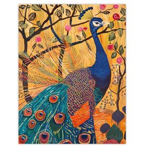 Artery8 Exotic Peacock in Tree with Roses Artwork Living Room Extra Large XL Wall Art Poster Print Artery8 Exotic Peacock in Tree with Roses Artwork Living Room Extra Large XL Wall Art Poster Print