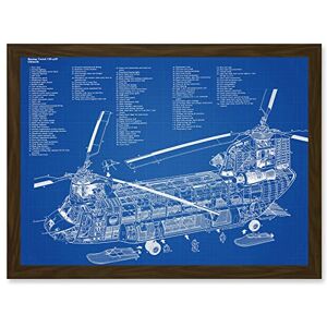 Artery8 Chinook Helicopter CH-47D Military Transport Blueprint Plan Artwork Framed Wall Art Print A4 Artery8 Chinook Helicopter CH-47D Military Transport Blueprint Plan Artwork Framed Wall Art Print A4