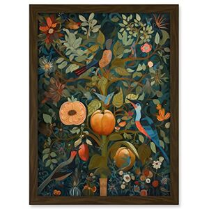 Artery8 Birds on Blooming Peach Tree - A3 Framed Wall Art Artery8 Birds on Blooming Peach Tree - A3 Framed Wall Art
