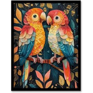 Artery8 Macaw Parrots Bird Couple Jungle Love For Living Room Artwork Framed Wall Art Print A4 Artery8 Macaw Parrots Bird Couple Jungle Love For Living Room Artwork Framed Wall Art Print A4