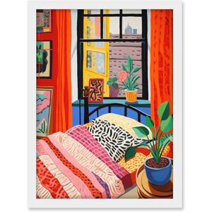 Artery8 The Artist's Bedroom Henri Matisse Style Vibrant Patterns Colourful Oil Painting Artwork Framed A3 Wall Art Print Artery8 The Artist's Bedroom Henri Matisse Style Vibrant Patterns Colourful Oil Painting Artwork Framed A3 Wall Art Print