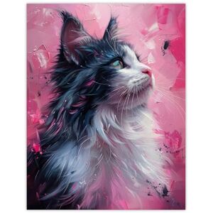 Artery8 Maine Coon Cat in Hot Pink Painting Animal Lover For Living Room Extra Large XL Wall Art Poster Print Artery8 Maine Coon Cat in Hot Pink Painting Animal Lover For Living Room Extra Large XL Wall Art Poster Print