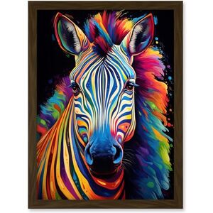 Artery8 Rainbow Striped Zebra Colourful Vibrant Bold Psychedelic Neon Impact Artwork Framed A3 Wall Art Print Artery8 Rainbow Striped Zebra Colourful Vibrant Bold Psychedelic Neon Impact Artwork Framed A3 Wall Art Print