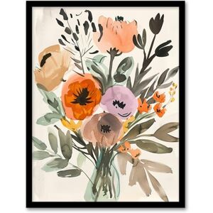 Artery8 Flower Bouquet Vase Abstract Floral Watercolour Living Room Artwork Framed Wall Art Print 18X24 Inch Artery8 Flower Bouquet Vase Abstract Floral Watercolour Living Room Artwork Framed Wall Art Print 18X24 Inch