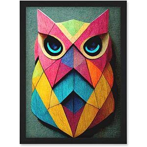 Doppelganger33 LTD Geometric Rainbow Owl Picture Abstract Multi Coloured Artwork Framed Wall Art Print A4 Doppelganger33 LTD Geometric Rainbow Owl Picture Abstract Multi Coloured Artwork Framed Wall Art Print A4
