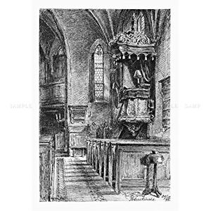 Wee Blue Coo Painting City Frankfurt Bagge St Peter's Church Pulpit Wall Art Print Wee Blue Coo Painting City Frankfurt Bagge St Peter's Church Pulpit Wall Art Print