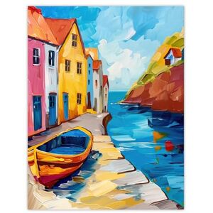 Artery8 Colourful Houses Boat English Seaside Town Bathroom Toilet Large Wall Art Poster Print Thick Paper 18X24 Inch Artery8 Colourful Houses Boat English Seaside Town Bathroom Toilet Large Wall Art Poster Print Thick Paper 18X24 Inch