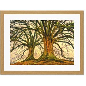 Fine Art Prints Twin Trees Painting Large Light Oak Framed Art Print Wall Poster 18x24 inch Fine Art Prints Twin Trees Painting Large Light Oak Framed Art Print Wall Poster 18x24 inch