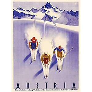 Wee Blue Coo Austria Alps Ski Snow Winter Travel Unframed Art Print Poster Wall Decor 12X16 Inch Wee Blue Coo Austria Alps Ski Snow Winter Travel Unframed Art Print Poster Wall Decor 12X16 Inch