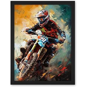 Artery8 Motocross Race Driver Sport Action Shot Painting Artwork Framed Wall Art Print 18X24 Inch Artery8 Motocross Race Driver Sport Action Shot Painting Artwork Framed Wall Art Print 18X24 Inch