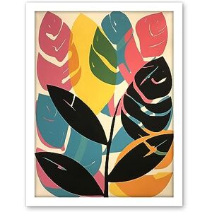 Artery8 Henri Matisse Style Leaves Linocut Pink Yellow Blue Botanical Bright Boho Leaf Artwork Framed Wall Art Print 18X24 Inch Artery8 Henri Matisse Style Leaves Linocut Pink Yellow Blue Botanical Bright Boho Leaf Artwork Framed Wall Art Print 18X24 Inch