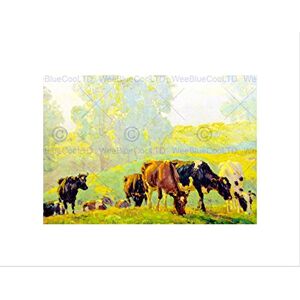 Wee Blue Coo Painting Animals Cattle Cow Field Farm Pasture Rural Wall Art Print Wee Blue Coo Painting Animals Cattle Cow Field Farm Pasture Rural Wall Art Print